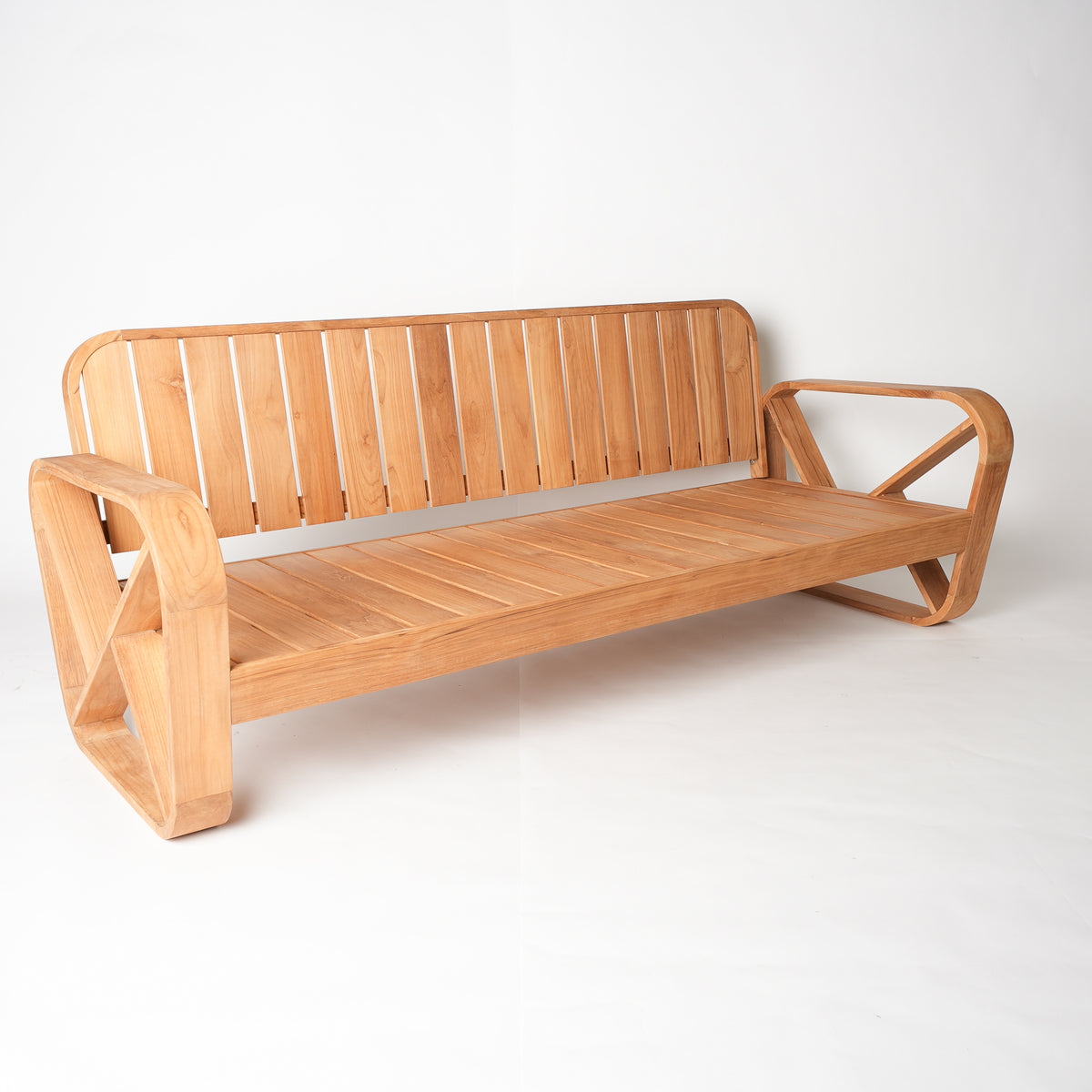 Bålamöllan – 3-sits loungesoffa i teak med dynor