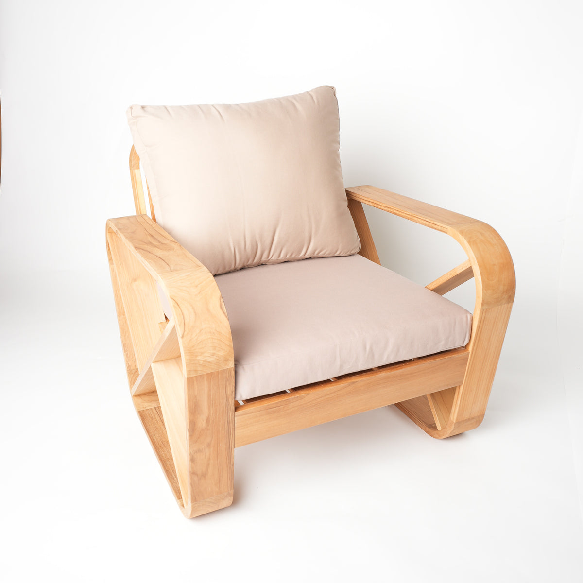 variant-only: Bålamöllan loungestol med beige dyna