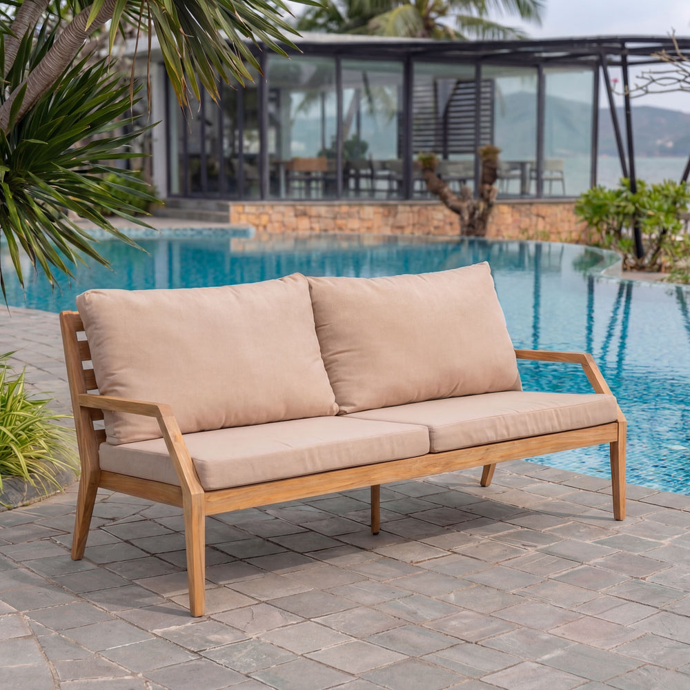 Gunnaröd – 3-sits loungesoffa i teak med dynor Stockamöllan