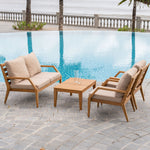 Gunnaröd – Loungegrupp i teak med dynor och soffgrupp i skandinavisk stil