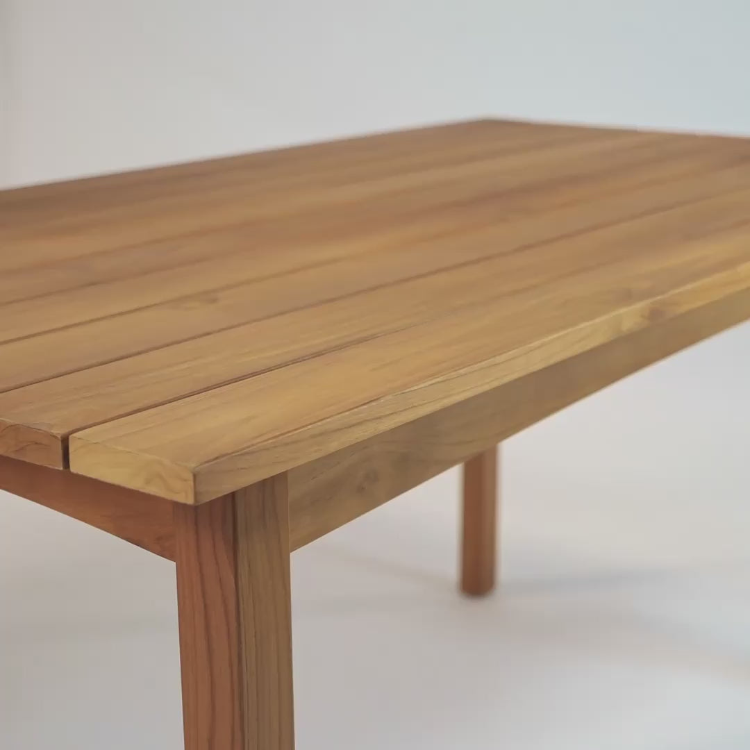 Cargar vídeo: Rönneholm – Mesa de comedor de teca grado A/B para exterior