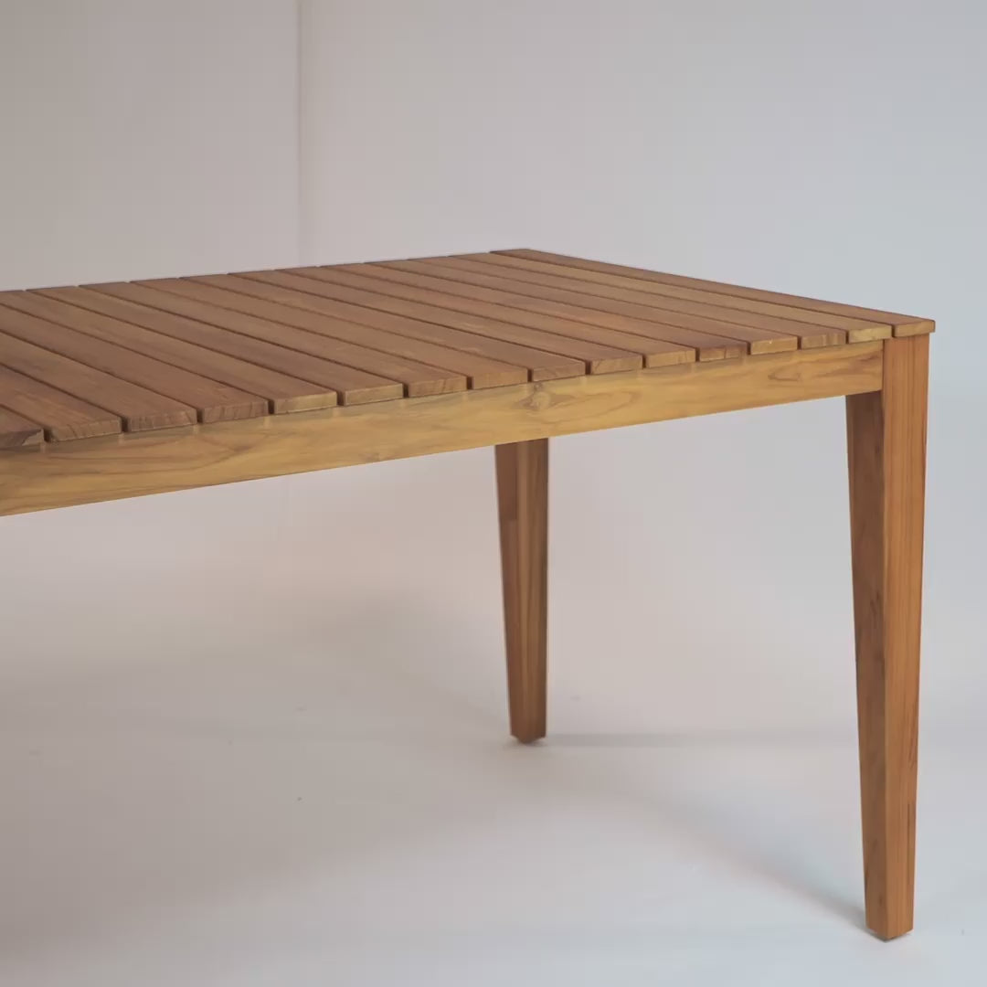 Video laden: Gunnaröd – Esstisch aus Teakholz A/B-Qualität für Terrasse oder Esszimmer