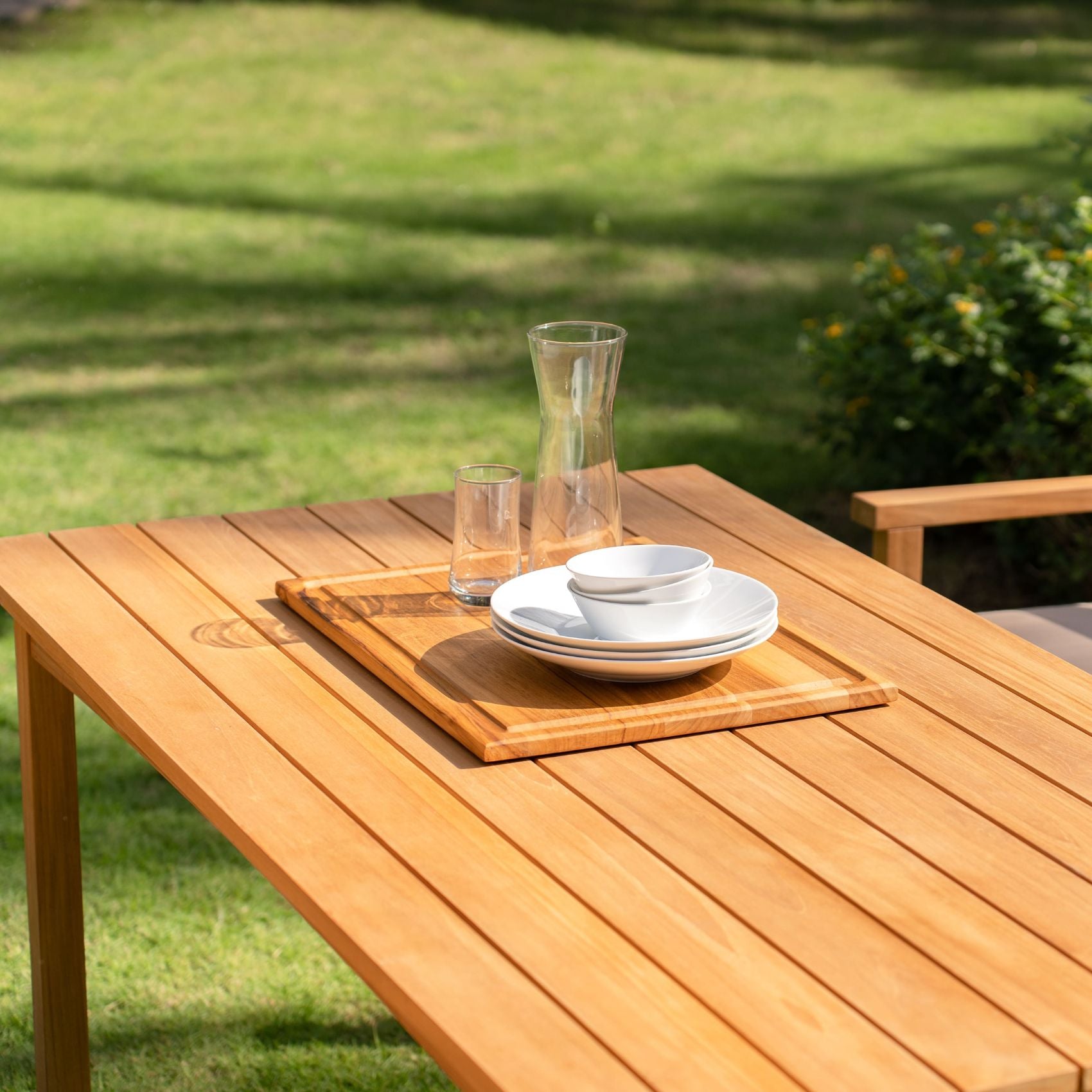 Rönneholm – Matbord i teak A/B Grade för uteplats & uterum Stockamöllan